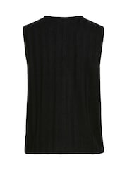 VILA Black V-Neck Sleeveless Cardigan - Image 2 of 2