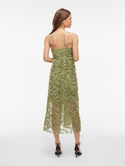 VILA Green Embroidered Cami Midi Dress - Image 2 of 4