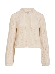 VILA White Long Sleeve Knitted Cardigan - Image 1 of 2