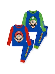 Character Blue Super Mario Pyjamas 2 Pack - Image 1 of 5