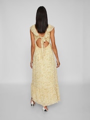 VILA Yellow Sleeveless Ruffle Maxi Dress - Image 2 of 5