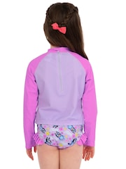 Character Pink Long Sleeve Swimsuit With Frills - Image 4 of 11