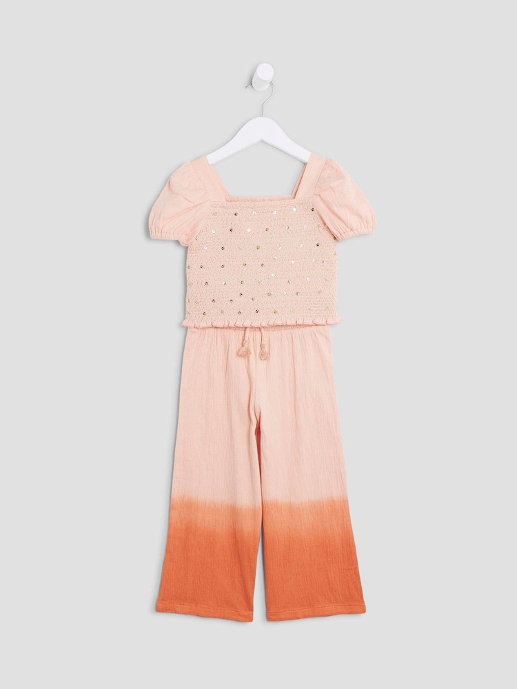 River Island Orange Girls Ombre Sequin Top Set - Image 1 of 5