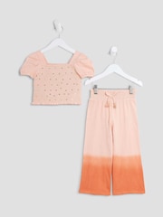 River Island Orange Girls Ombre Sequin Top Set - Image 2 of 5
