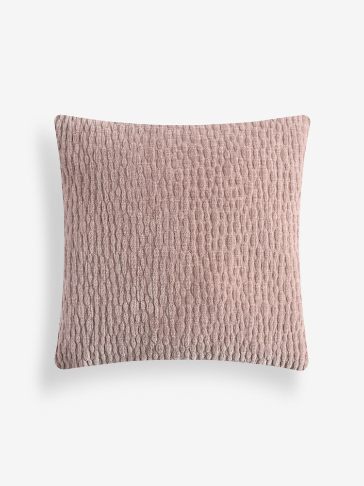 Mauve Purple 59 x 59cm Chenille Pebble Cushion - Image 1 of 2 Mauve Purple 59 x 59cm Chenille Pebble Cushion - Image 1 of 2