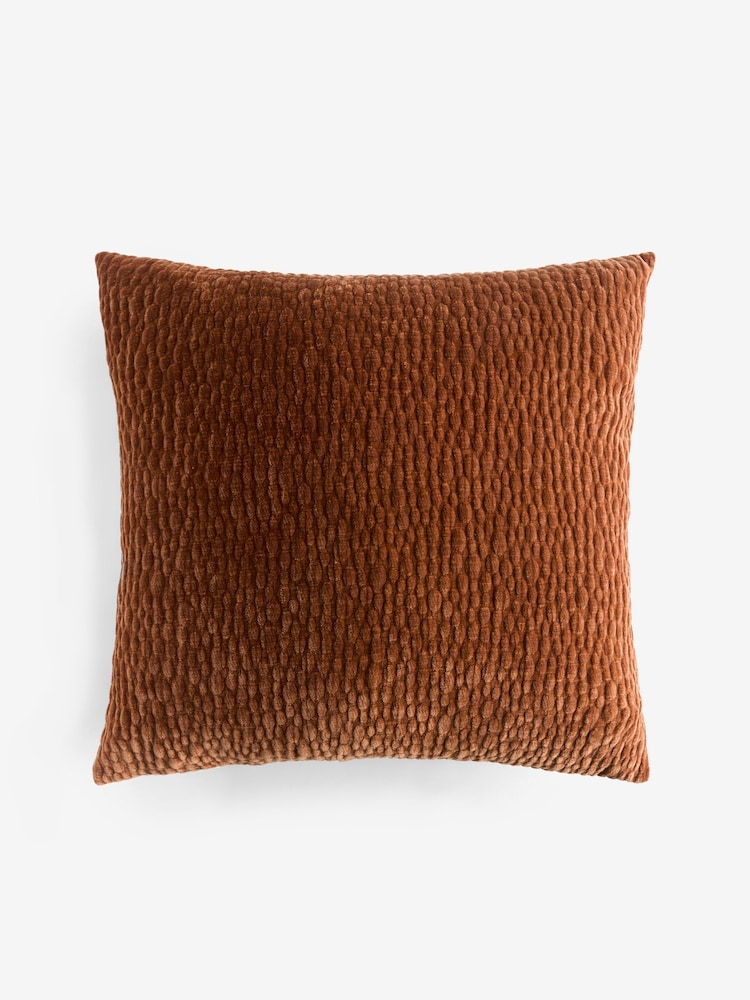 Orange 59 x 59cm Chenille Pebble Cushion - Image 1 of 1 Orange 59 x 59cm Chenille Pebble Cushion - Image 1 of 1