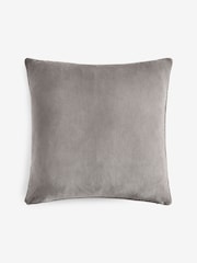 Grey 59 x 59cm Soft Velour Cushion - Image 4 of 5