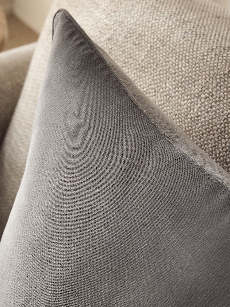 Grey 59 x 59cm Soft Velour Cushion - Image 5 of 5
