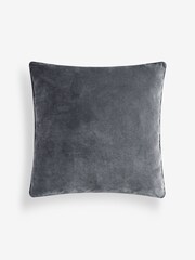 Charcoal Grey Soft Velour Cushion - Image 1 of 2