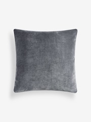 Charcoal Grey Soft Velour Cushion - Image 2 of 2