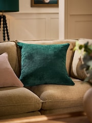 Dark Green 59 x 59cm Soft Velour Cushion - Image 1 of 4