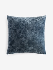 Blue 43 x 43cm Chenille Pebble Cushion - Image 4 of 5
