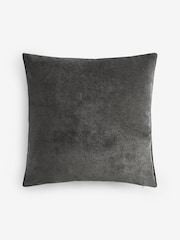 Charcoal Grey Soft Velour Cushion - Image 1 of 2