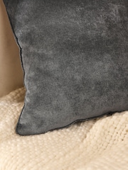 Charcoal Grey 45 x 45cm Soft Velour Cushion - Image 3 of 5