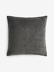 Charcoal Grey 45 x 45cm Soft Velour Cushion - Image 5 of 5