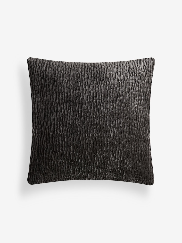 Grey 59 x 59cm Chenille Pebble Cushion - Image 1 of 2 Grey 59 x 59cm Chenille Pebble Cushion - Image 1 of 2