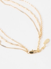 Oliver Bonas Gold Tone Kyla Star & Pearl Moon Charm Layered Necklace - Image 3 of 5