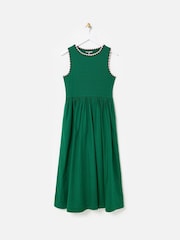 Oliver Bonas Green Crochet Trim Midi Dress - Image 3 of 7