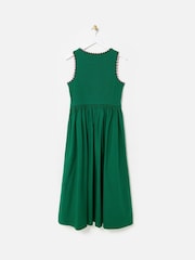 Oliver Bonas Green Crochet Trim Midi Dress - Image 4 of 7