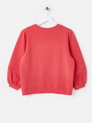 Oliver Bonas Red Lantern Sleeve 100% Cotton Sweatshirt - Image 4 of 7