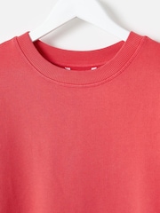 Oliver Bonas Red Lantern Sleeve 100% Cotton Sweatshirt - Image 5 of 7