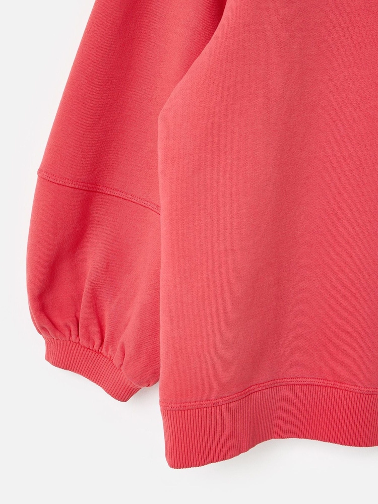 Oliver Bonas Red Lantern Sleeve 100% Cotton Sweatshirt - Image 7 of 7