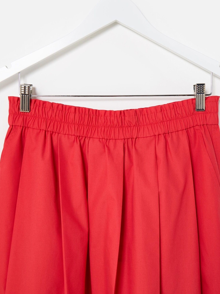 Oliver Bonas Red Elasticated Pleated Midi Skirt - Image 5 of 7