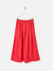 Oliver Bonas Red Elasticated Pleated Midi Skirt - Image 7 of 7