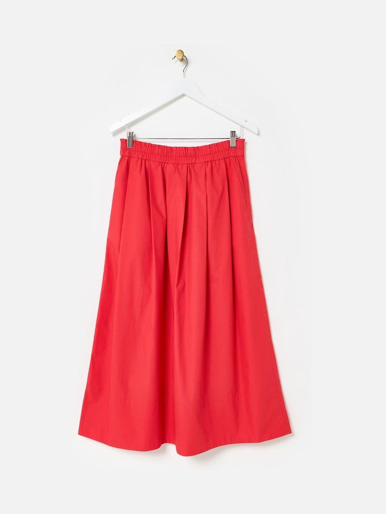 Oliver Bonas Red Elasticated Pleated Midi Skirt - Image 7 of 7