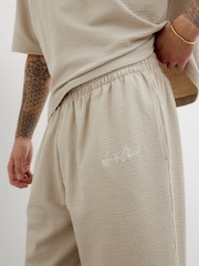 River Island Grey Stone Seersuckeer Wide Leg Joggers - Image 3 of 3