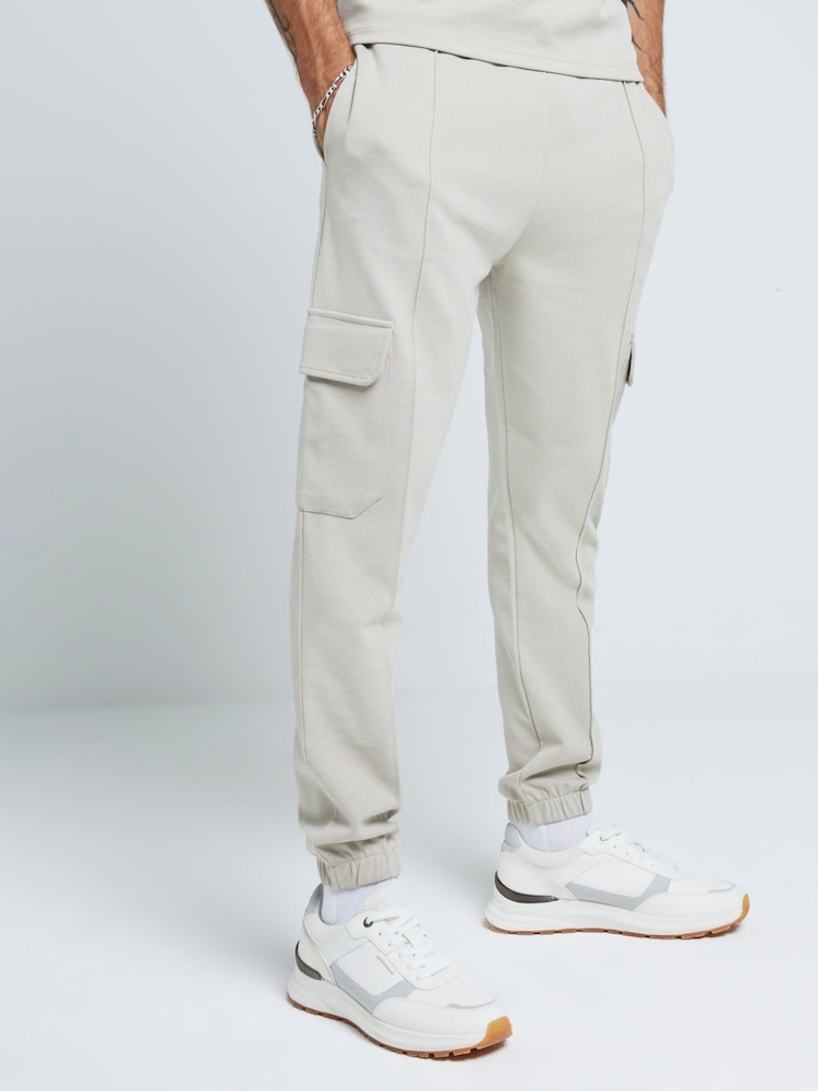 River Island Grey Slim Fit Smart Cargo Joggers - Image 1 of 5