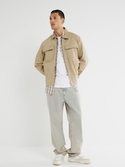 River Island Grey Clean Zipper Overshirt - Image 1 of 5