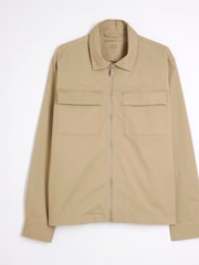 River Island Grey Clean Zipper Overshirt - Image 5 of 5