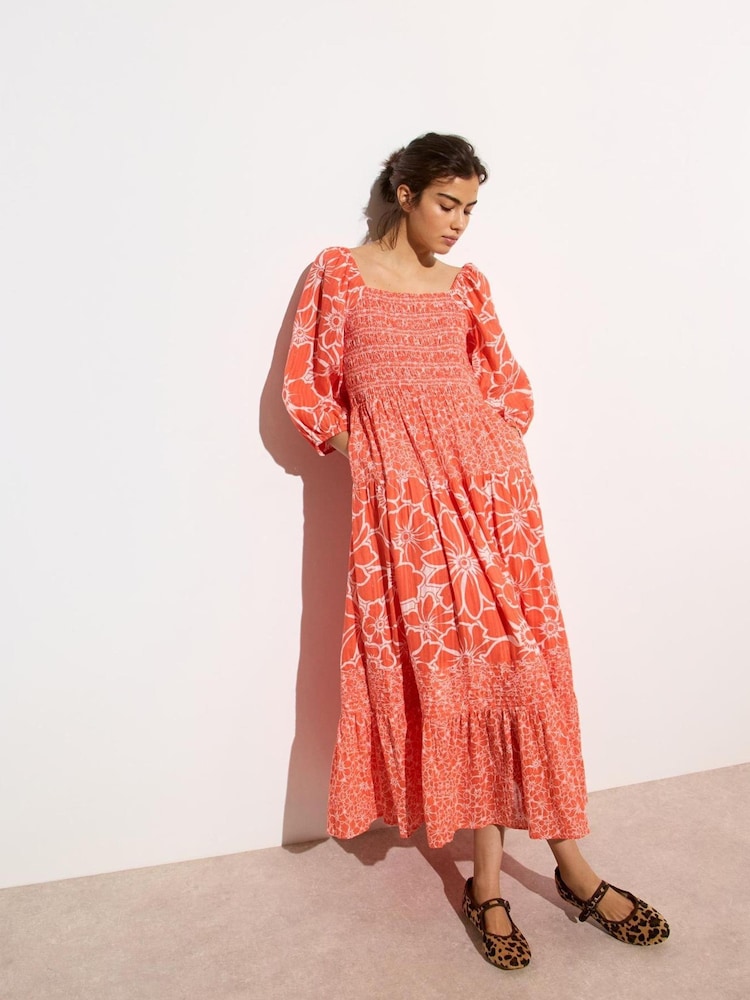 Oliver Bonas Floral Print Puff Sleeve Midi Dress - Bild 1 von 8 Oliver Bonas Floral Print Puff Sleeve Midi Dress - Bild 1 von 8