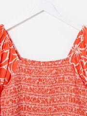 Oliver Bonas Floral Print Puff Sleeve Midi Dress - Bild 6 von 8