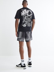 River Island Black Casa Hotel Beaded 100% Cotton T-Shirt - Image 1 of 4
