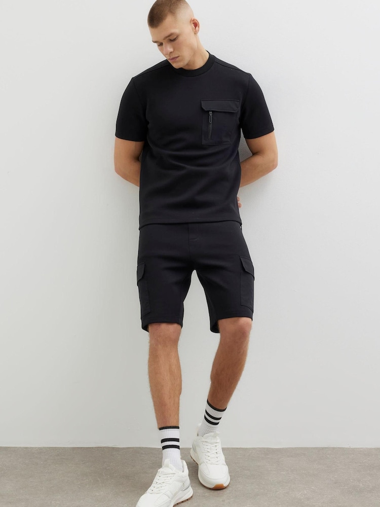 River Island Black Slim Hybrid Nylon Shorts - Image 1 of 3 River Island Black Slim Hybrid Nylon Shorts - Image 1 of 3