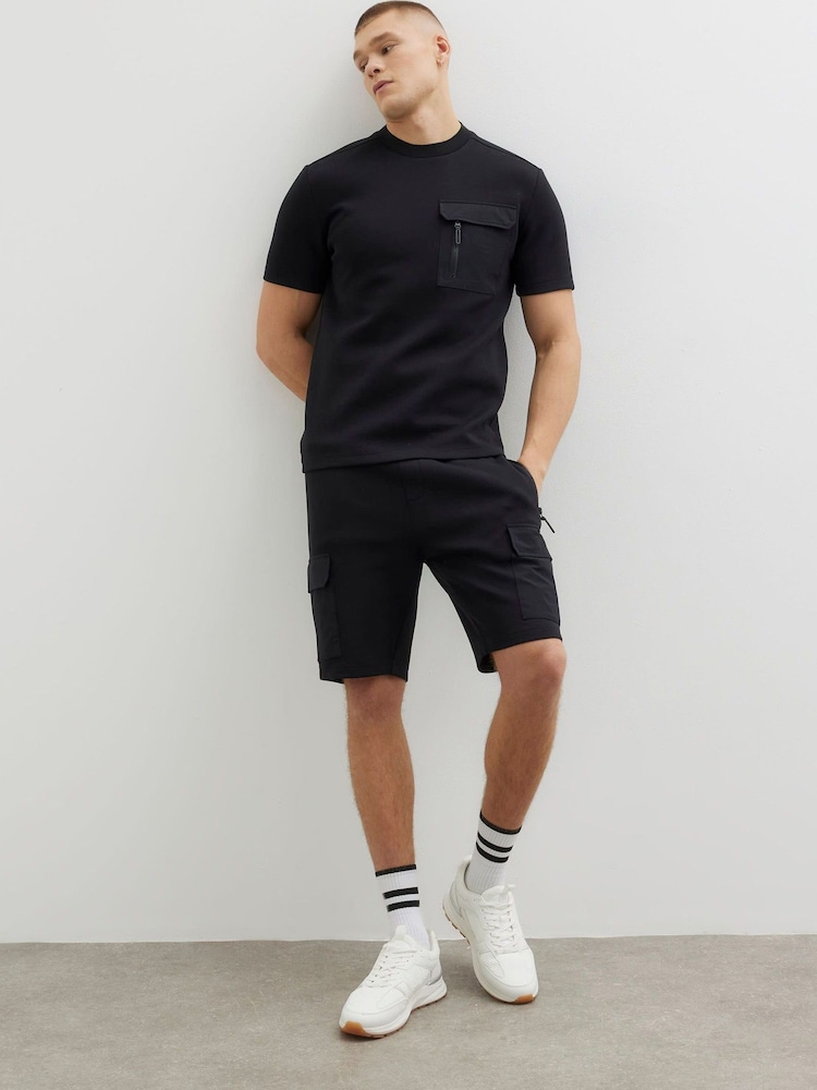River Island Black Slim Fit Short Sleeve Pocket T-Shirt - Image 1 of 1