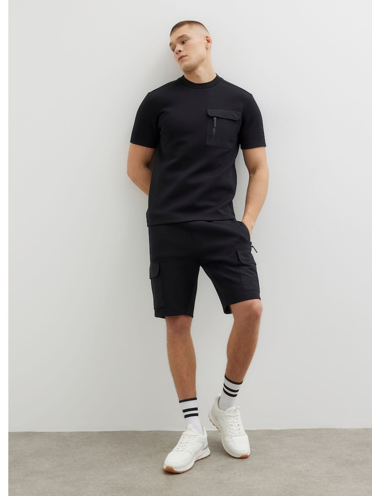 River Island Black Slim Fit Short Sleeve Pocket T-Shirt - Image 2 of 3