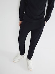 River Island Blue Slim Twill Smart Joggers - Image 3 of 5