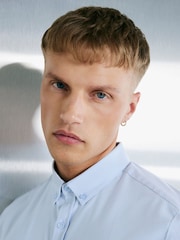 River Island Blue Muscle Fit Textured Shirt - Image 3 of 3
