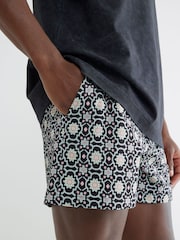 River Island Black Multi Colour Geo Print Swim Shorts - Image 3 of 4