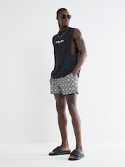 River Island Black Multi Colour Geo Print Swim Shorts - Image 4 of 4