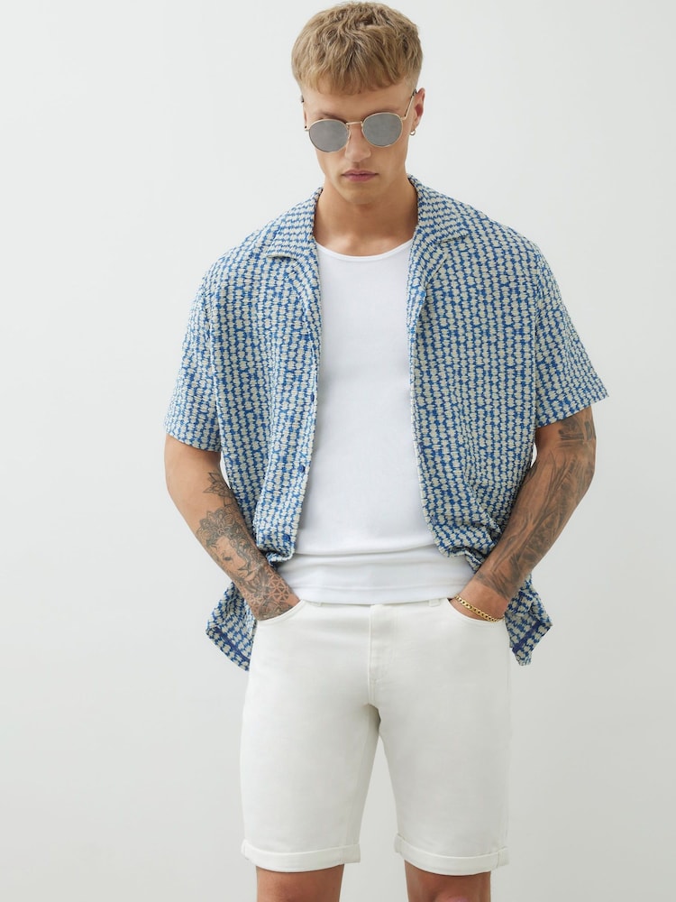 River Island White Slim Fit Denim Shorts - Image 3 of 3