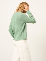 FatFace Sophia Green Knitted Slub Jumper - Image 2 of 5