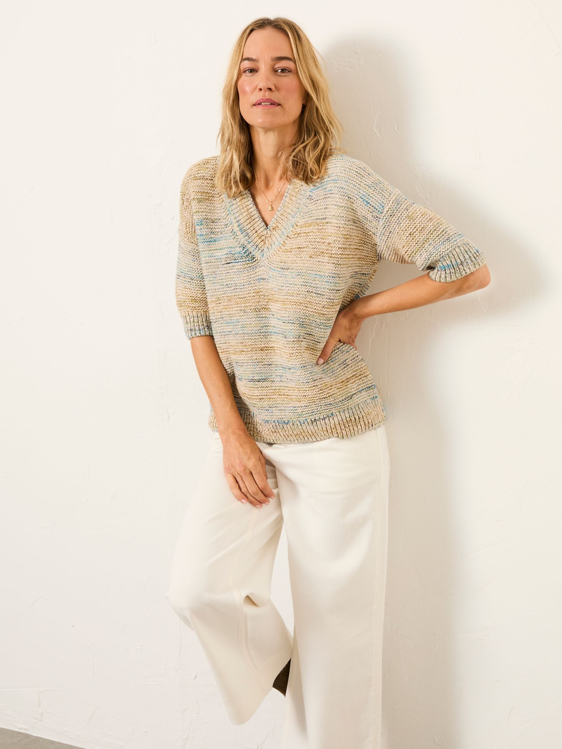 Fat Face Women's Knitted Top Size 24 - Textured Knit