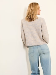 FatFace Tilly Blue Tie Front Knitted Cardigan - Image 2 of 5