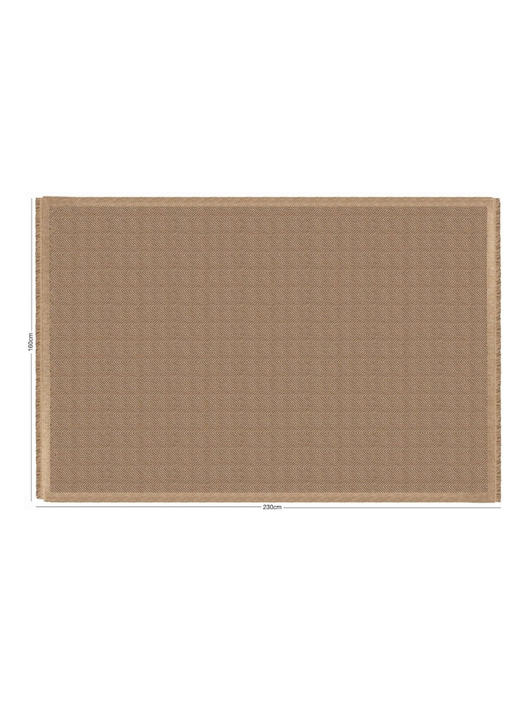 Esselle Neutral Jute Effect Herringbone Rug 160 x 230cm - Image 1 of 3