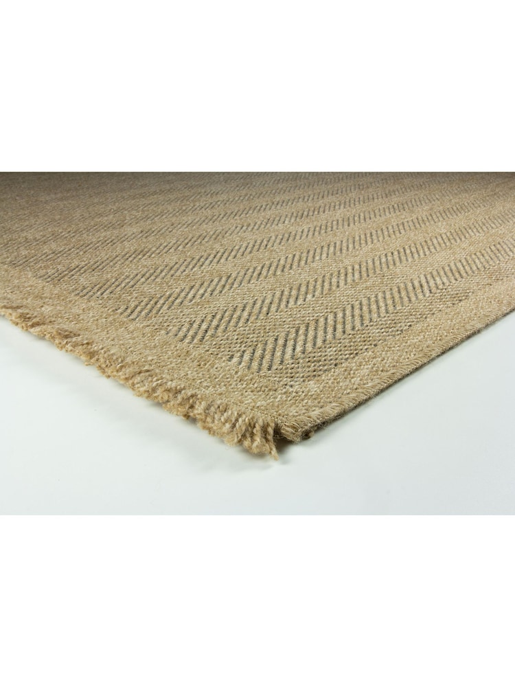 Esselle Neutral Jute Effect Herringbone Rug 200 x 290cm - Image 2 of 5