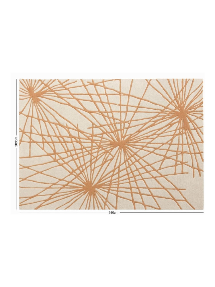 Esselle Orange Aura Starburst Rug 200 x 290cm - Image 5 of 5